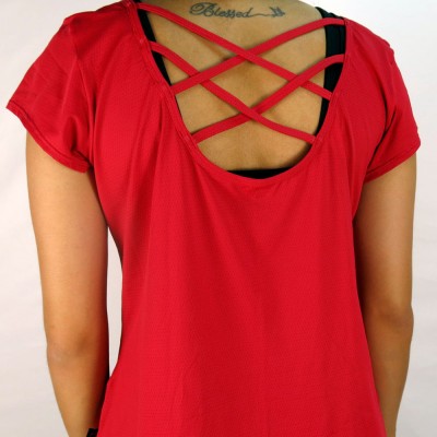 594 - Blusa de Ginastica com Tiras nas Costas Mariella Moda