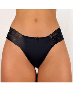  Calcinha Básica Microfibra Renda Lateral Mariella Moda 